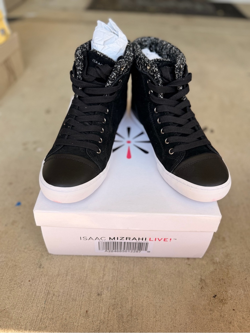 Isaac Mizrahi Live! LILY Black Multi Suede High Top Sneakers Women’s Size 9.5M